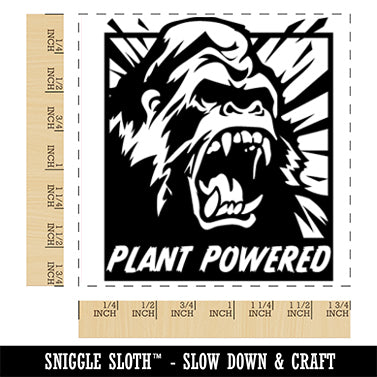 Plant Powered Vegan Gorilla Square Rubber Stamp for Stamping Crafting