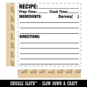 Recipe Fill-In Card Square Rubber Stamp for Stamping Crafting