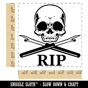 RIP Seam Ripper Sewing Skull Square Rubber Stamp for Stamping Crafting