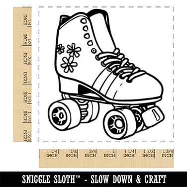 Roller Skates Sports Skating Square Rubber Stamp for Stamping Crafting