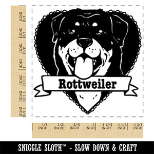 Rottweiler Dog Heart Square Rubber Stamp for Stamping Crafting
