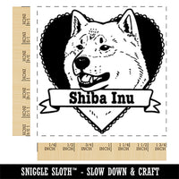 Shiba Inu Dog Heart Square Rubber Stamp for Stamping Crafting