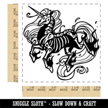 Skeletal Unicorn Horse Bones Skeleton Square Rubber Stamp for Stamping Crafting