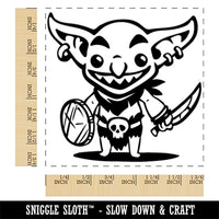 Smiling Dungeon Goblin Square Rubber Stamp for Stamping Crafting