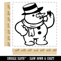 Snowman with Hat Pipe Scarf Square Rubber Stamp for Stamping Crafting