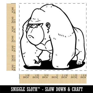 Suspicious Cartoon Gorilla Square Rubber Stamp for Stamping Crafting
