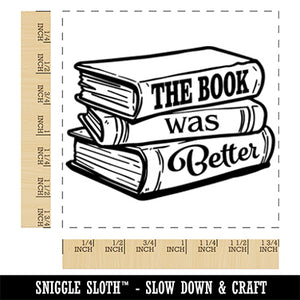 The Book Was Better Stacked Square Rubber Stamp for Stamping Crafting