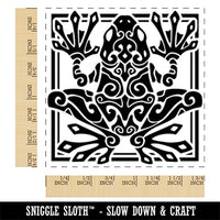 Tribal Swirl Frog Square Rubber Stamp for Stamping Crafting