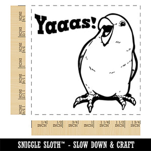 Yaaas Happy Parrot Yes Bird Square Rubber Stamp for Stamping Crafting