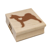 American Akita Dog with Heart Square Rubber Stamp for Stamping Crafting