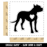American Pit Bull Terrier Dog with Heart Square Rubber Stamp for Stamping Crafting