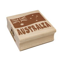 Australia with Waving Flag Cute Square Rubber Stamp for Stamping Crafting