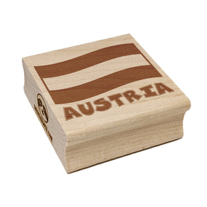 Austria with Waving Flag Cute Square Rubber Stamp for Stamping Crafting