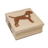 Border Terrier Dog with Heart Square Rubber Stamp for Stamping Crafting