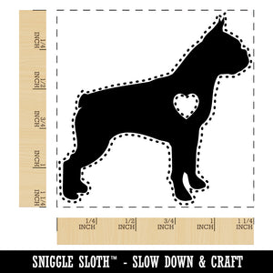 Boston Terrier Dog with Heart Square Rubber Stamp for Stamping Crafting