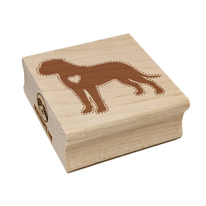 Bullmastiff Dog with Heart Square Rubber Stamp for Stamping Crafting