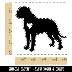 Bullmastiff Dog with Heart Square Rubber Stamp for Stamping Crafting