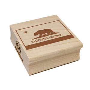 California Flag Solid Bear Square Rubber Stamp for Stamping Crafting