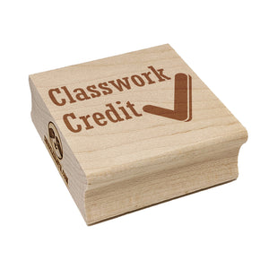 Classwork Credit Check Mark Teacher Motivation Square Rubber Stamp for Stamping Crafting