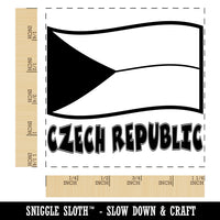 Czech Republic with Waving Flag Cute Square Rubber Stamp for Stamping Crafting