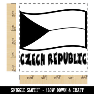 Czech Republic with Waving Flag Cute Square Rubber Stamp for Stamping Crafting