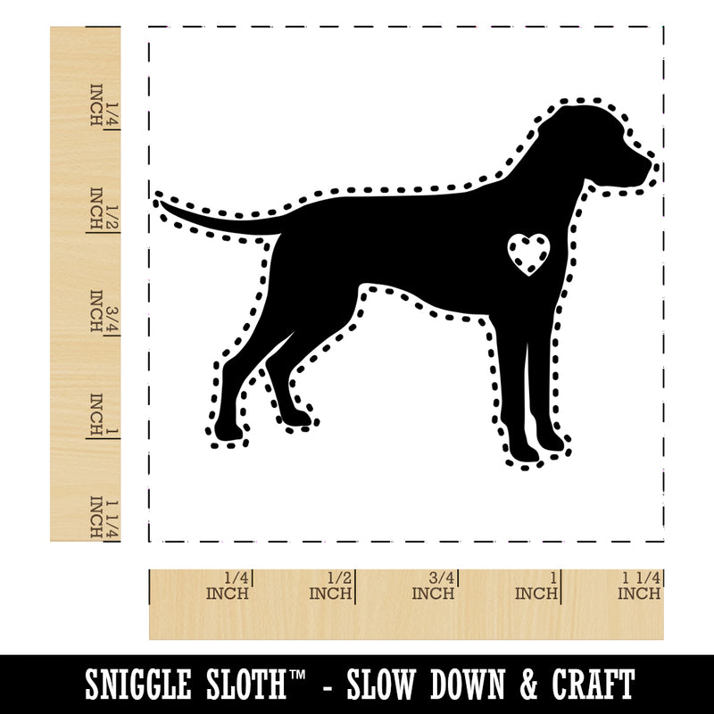 Dalmatian Dog with Heart Square Rubber Stamp for Stamping Crafting