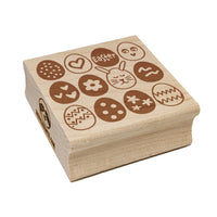 Decorated Easter Eggs Fun Square Rubber Stamp for Stamping Crafting