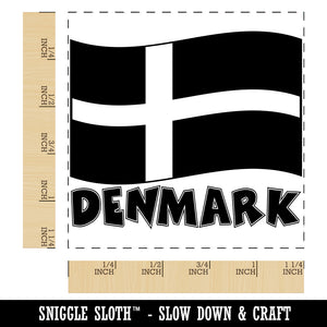 Denmark with Waving Flag Cute Square Rubber Stamp for Stamping Crafting