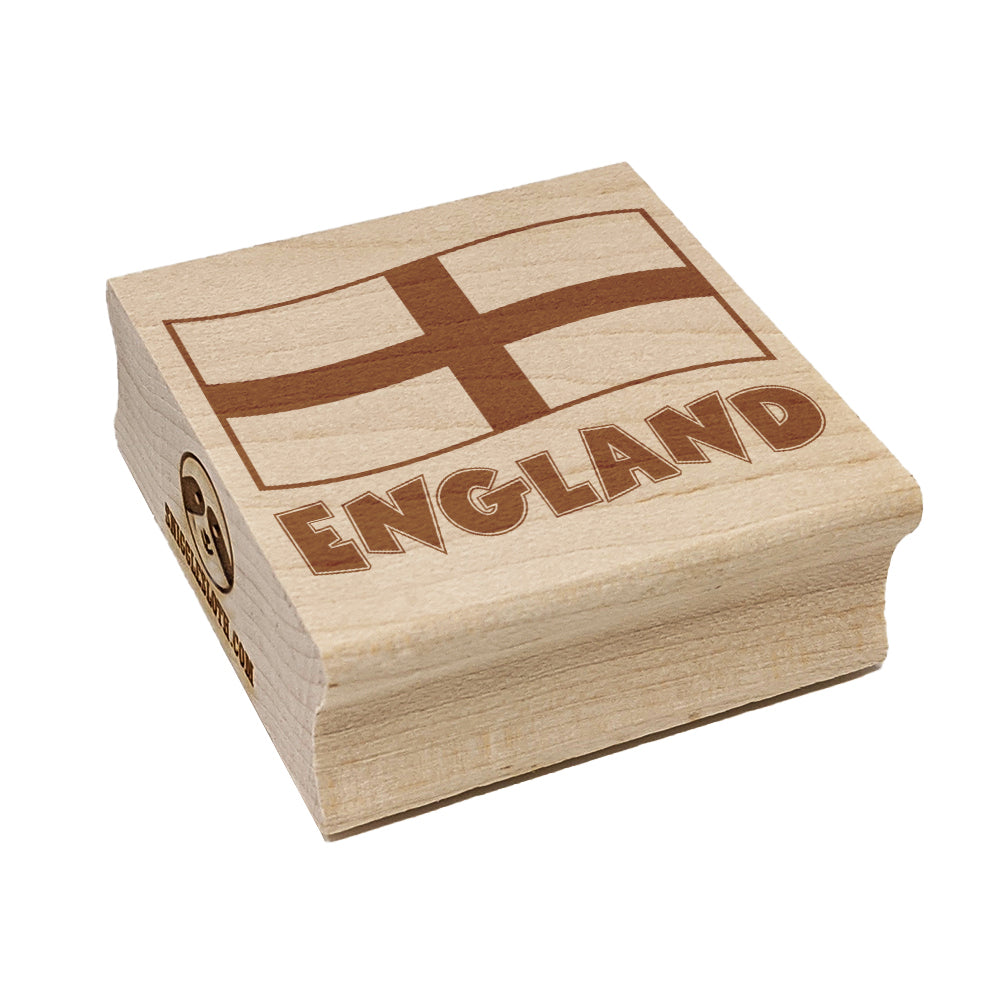 England with Waving Flag Cute Square Rubber Stamp for Stamping Crafting