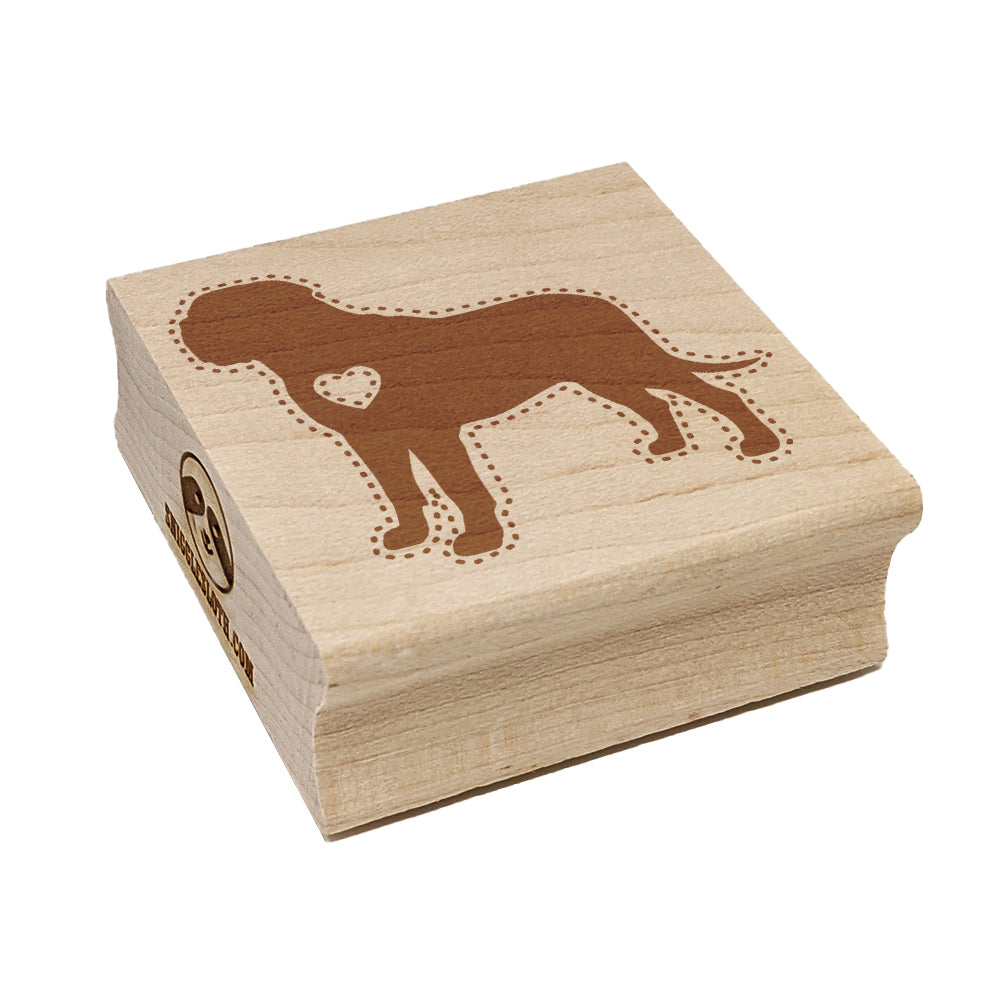 English Mastiff Dog with Heart Square Rubber Stamp for Stamping Crafting