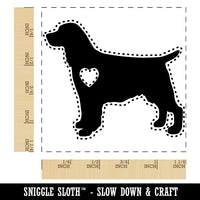 English Springer Spaniel Dog with Heart Square Rubber Stamp for Stamping Crafting