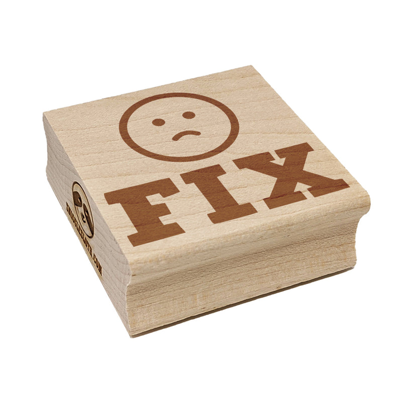 Fix with Frown Face Teacher Motivation Square Rubber Stamp for Stamping Crafting