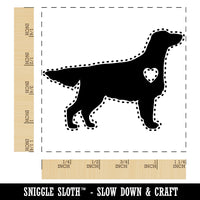 Flat-Coated Retriever Dog with Heart Square Rubber Stamp for Stamping Crafting