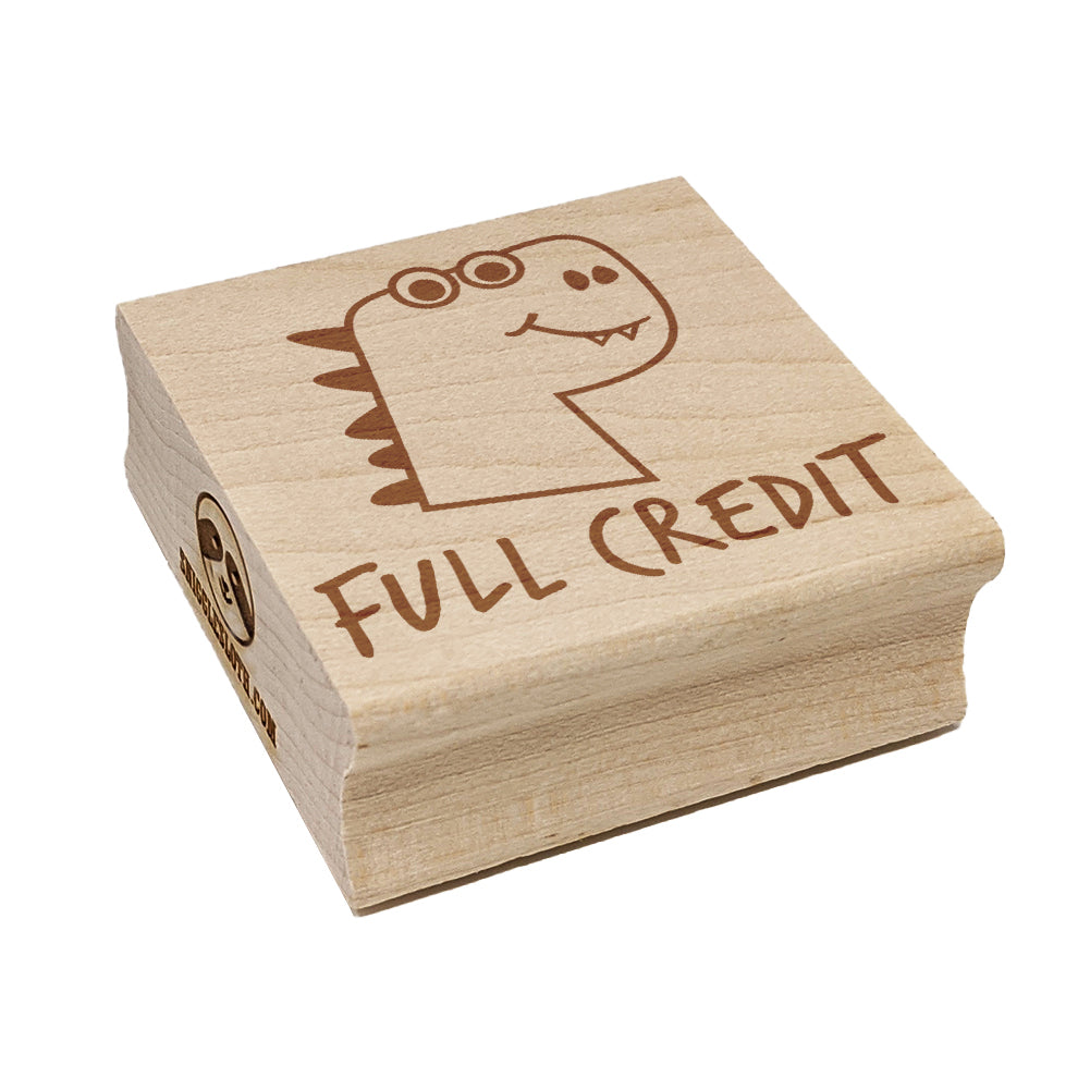 Full Credit Dinosaur Teacher Motivation Square Rubber Stamp for Stamping Crafting