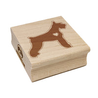 Giant Schnauzer Dog with Heart Square Rubber Stamp for Stamping Crafting