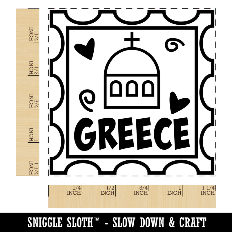 Greece Passport Travel Square Rubber Stamp for Stamping Crafting