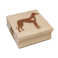 Greyhound Dog with Heart Square Rubber Stamp for Stamping Crafting
