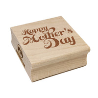Happy Mother's Day Elegant Text Square Rubber Stamp for Stamping Crafting