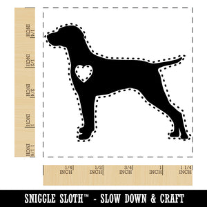 Hungarian Vizsla Dog with Heart Square Rubber Stamp for Stamping Crafting