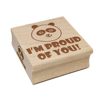 I'm Proud of You Happy Panda Teacher Motivation Square Rubber Stamp for Stamping Crafting