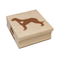 Irish Wolfhound Dog with Heart Square Rubber Stamp for Stamping Crafting