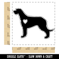 Irish Wolfhound Dog with Heart Square Rubber Stamp for Stamping Crafting