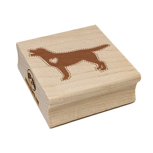 Labrador Retriever Dog with Heart Square Rubber Stamp for Stamping Crafting