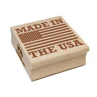 Made in the USA with Flag Square Rubber Stamp for Stamping Crafting
