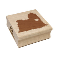 Maltese Dog with Heart Square Rubber Stamp for Stamping Crafting