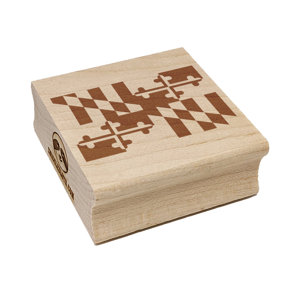 Maryland Flag Square Rubber Stamp for Stamping Crafting