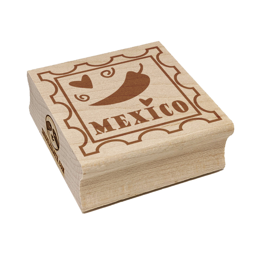 Mexico Chili Pepper Passport Travel Square Rubber Stamp for Stamping Crafting