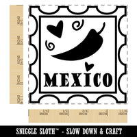 Mexico Chili Pepper Passport Travel Square Rubber Stamp for Stamping Crafting