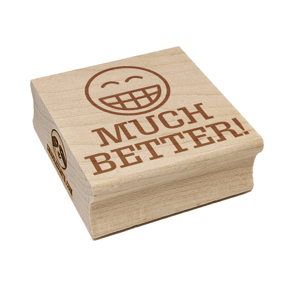Much Better Happy Smile Face Teacher Motivation Square Rubber Stamp for Stamping Crafting
