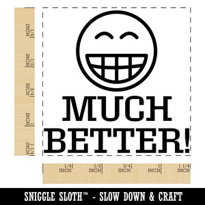Much Better Happy Smile Face Teacher Motivation Square Rubber Stamp for Stamping Crafting